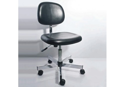 Black Anti Static Leather Chair with Large Seat